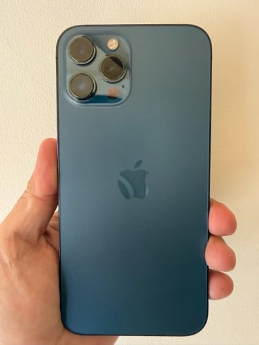 iPhone 12 PM 128Gb LL Sim 1 Esim 1 Blue តួរបាន 96% Battery 70% ម៉ាស៊ីនមិនធ្លាប់ជួសជុល មាន Scan មុខ