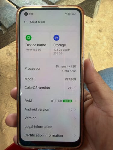 Oppo 4SE 5G ram8 256g  CH នៅស្អាត 90% អេក្រង់សុីនលក់80$$