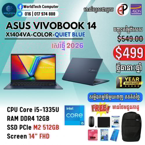 Vivobook Go14 i5-1334U Ram 12G M2 512G 14" New=499$
