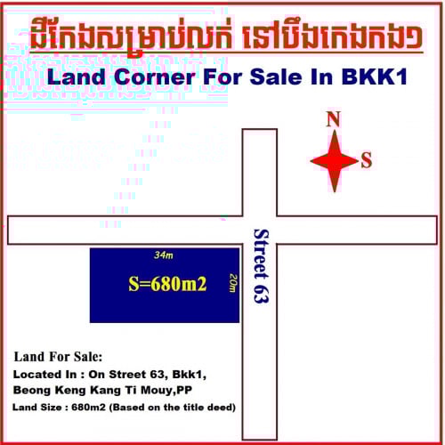 ដីកែងសម្រាប់លក់ នៅបឹងកេងកង១