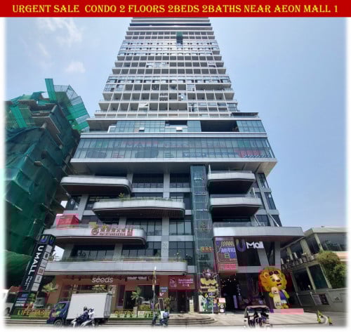 #SC004 👉 URGENT SALE Brand New Condo Duplex Type ( 2 Floors 2Beds 2Bath) Near AEON Mall 1