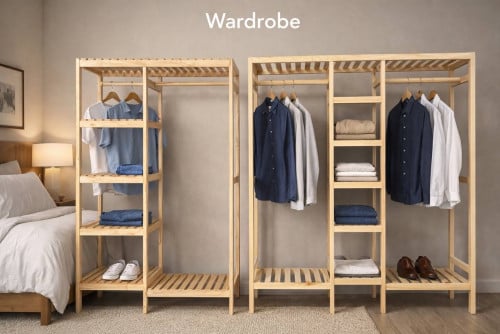 🔥Wardrobe Wood 🪵 available in stock 🏡