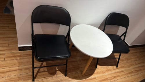 1 table, and two chairs