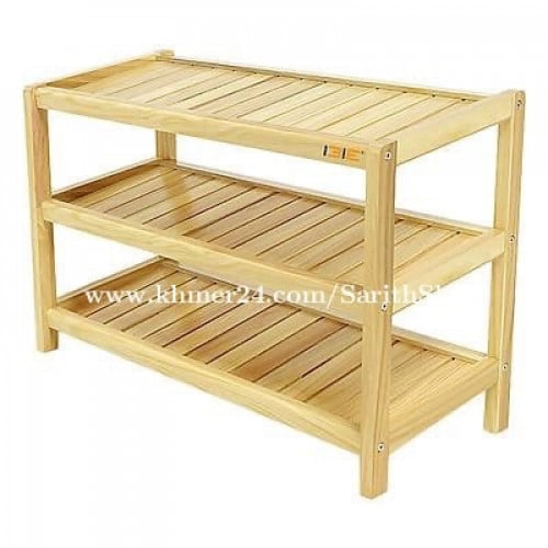 2 wooden shoe rack
