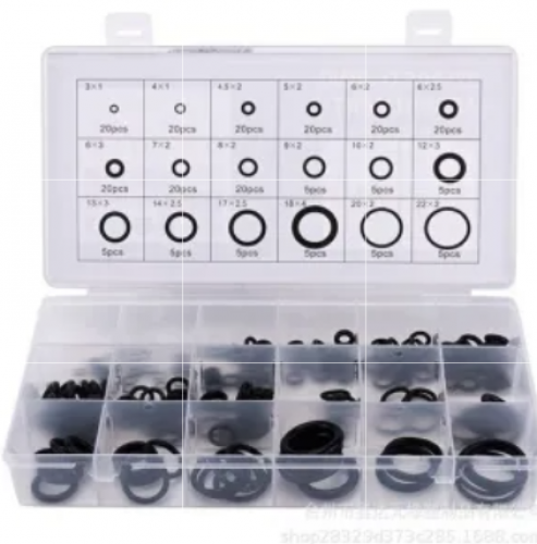 225Pcs Rubber Ring Repair Box, Nitrile O-Ring Repair Box, Rubber Ring Set Box