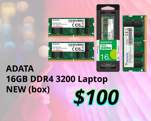 New RAM Laptop DDR4 3200MHz 16GB ( ADATA ) 100$