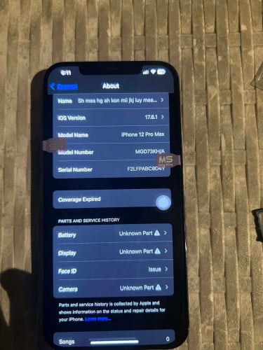 លក់ម៉ាស៊ីន 12Promax bypass Sim wifi (Sim2)