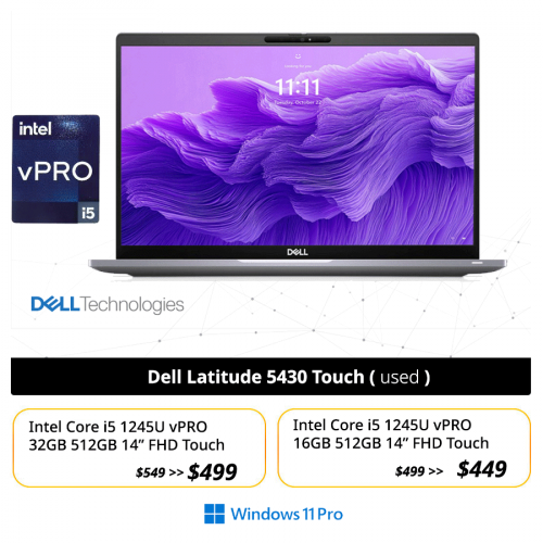 𝐃𝐞𝐥𝐥 𝐋𝐚𝐭𝐢𝐭𝐮𝐝𝐞 𝟏𝟒 𝟓𝟒𝟑𝟎 (touch ) ​Intel Core i5 1245U 10 Cores | Windows 11 Pro