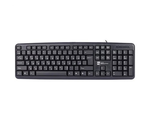 R8 – (1801) Office USB Wired Waterproof Keyboard, English – Black