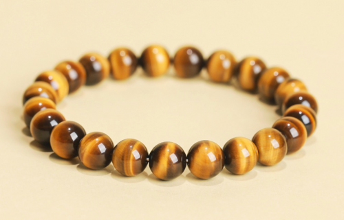 ខ្សែដៃអង្កាំបុរស​ ទំហំ​ 10mm Tiger eye
