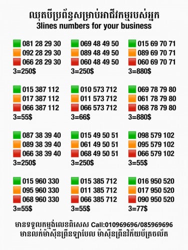 ប្រូម៉ូសិនពិសេសលេខឈុតអាជីវកម្ម
