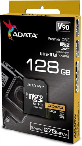 ADATA Premier ONE V90 256GB MicroSD Memory Card, black