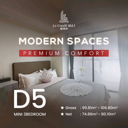 Le Conde BKK1 -3bed unit Top floor 41st floor