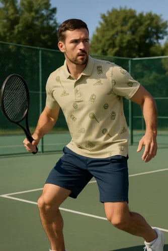 អាវយឺតដៃខ្លី កបើក