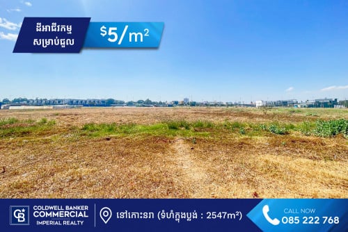 ✅ ដីអាជីវកម្មសម្រាប់ជួល នៅកោះនរា ( H-15249)