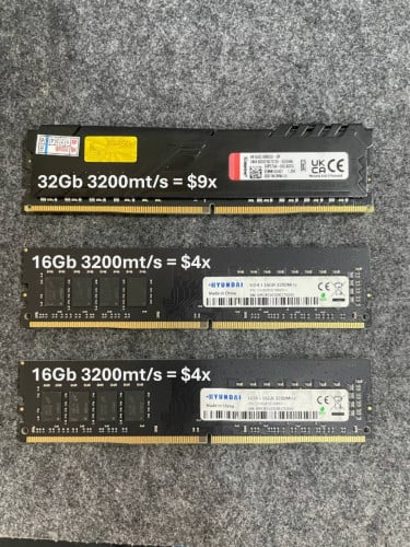 DDR4 16Gb, 32Gb 3200mt/s