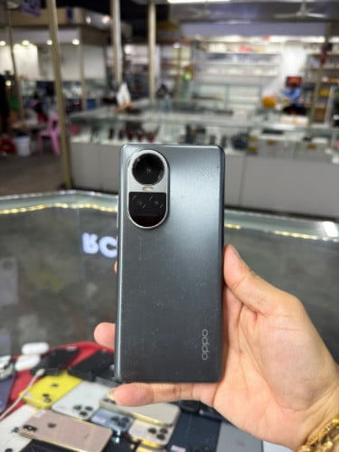 Oppo Reno 10 5G Company Sim2 Ram8GB HD256GB Phone Condition 95% , បែកថាច់ , ម៉ាស៊ីនហ្ស៊ីន