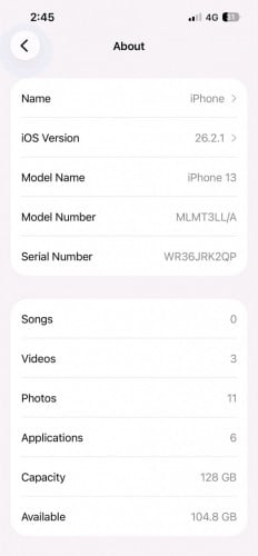 លក់ដាច់210$ Iphone 13 សំណុំ 128G 5G ថ្ម 82%