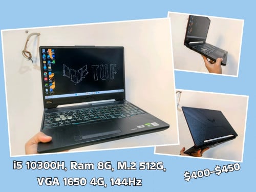 Asus TUF Gaming i5 10300H, Ram 8G, M.2 512G, VGA 1650 4G