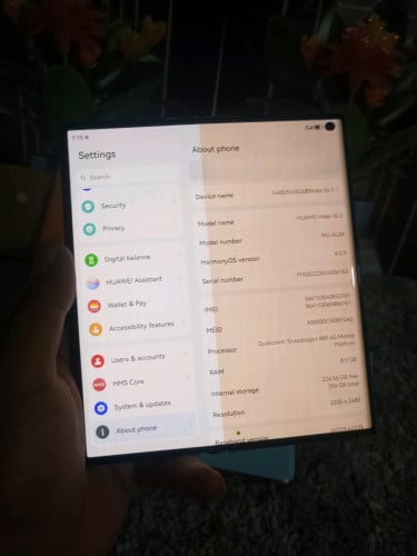 Huawai mate.xs2 sim2 ram8G 256G / CH /ចំ