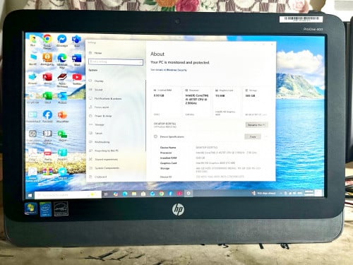 HP ProOne 400 CPU cores i5 4th Ram 8GB SSD 128GBថ្មី HDD 500G free keyboard mouseB