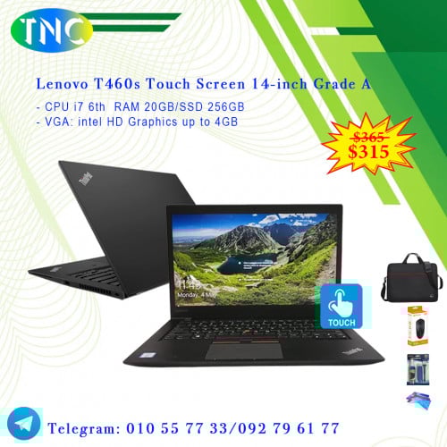Lenovo T460s Touch Screen Core i7 6th RAM 20GB SSD 256GB