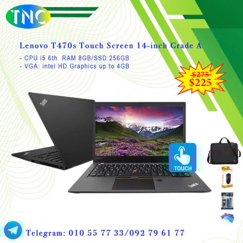 Lenovo T470s Touch Screen Core i5 6th RAM 8GB SSD 256GB