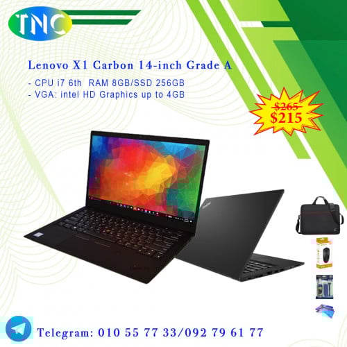 Lenovo X1 Carbon 14-inch Grade A Core i7 6th RAM 8GB SSD 256GB