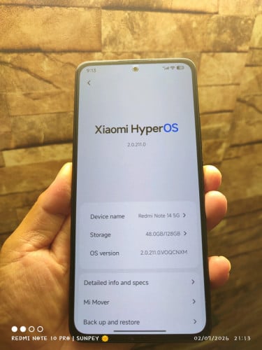 Redmi Note 14 5G 128G/12G សានុំស្អាត 99%