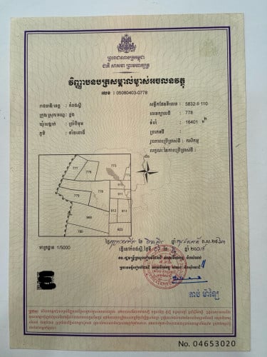 ដីលក់ប្លង់រឹង 1.6 ha