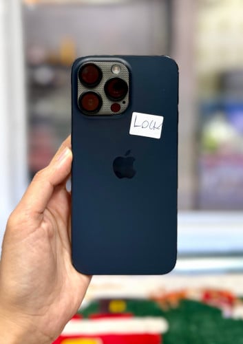 Iphone 15 Pro Max ទំហំផ្ទុក (256G) តួស្អាត 98% Model LLA Color Blue Lock Sim LCD Copy
