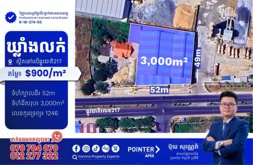 ដីឃ្លាំងលក់នៅលើផ្លូវ217