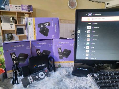 ដុំស្មាតធីវីAndroid TV ប្រើជាមួយអុីនធើណេត WiFi ។