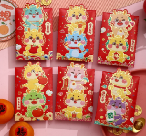 កុត្តតា អាំងប៉ាវចូលឆ្នាំចិន Chinese cartoon new year red packet新年卡通红包袋 1 ថង់
