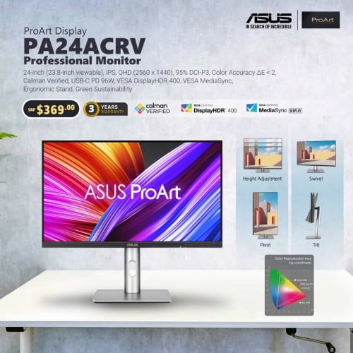 ✨ បង្កើនគុណភាពការងាររបស់អ្នកជាមួយ ASUS ProArt Display PA24ACRV