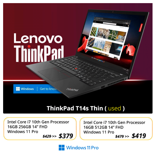 👉👉 ThinkPad  T14s THIN  (  Intel Core i7  )  16GB 256GB 14" FHD