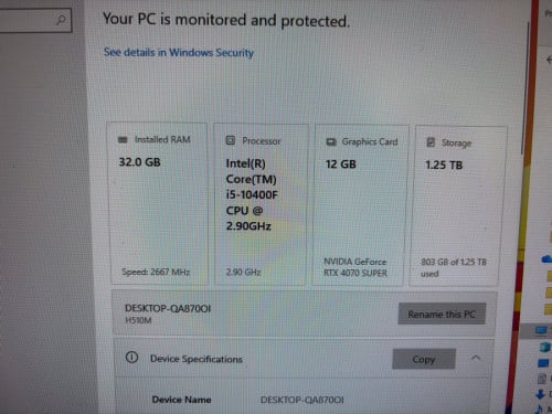 Tele:066662626 , I5-10400F , Ram 32g DDR4 3200, VGA 4070SUPER, HDD 1T, M.2 256G, SSD 112G