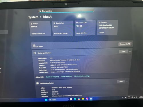 MSI Katana 17 B13V (ប្រើបាន3ខែ)
