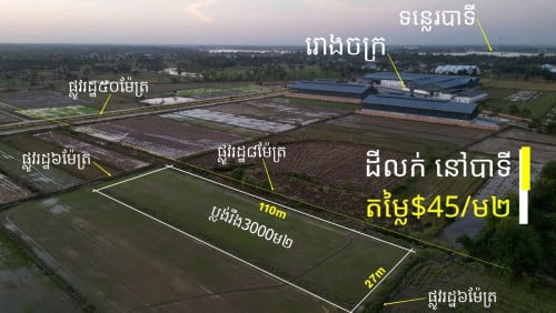 #Land For Sale At Bati District Takeo Province