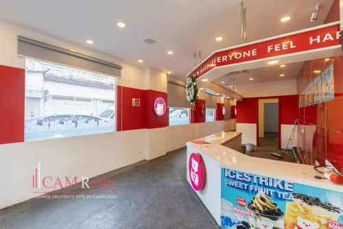 105 Sqm Corner Retail Shop For Rent in BKK1 Phnom Penh