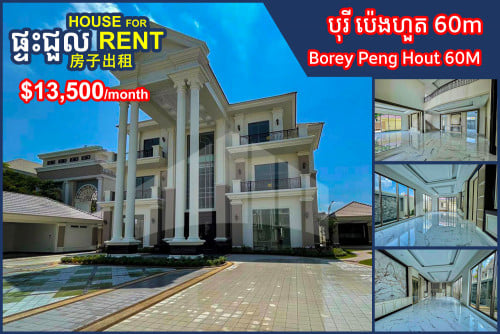 Detached King Villa for Rent Borey Peng Hout 60M