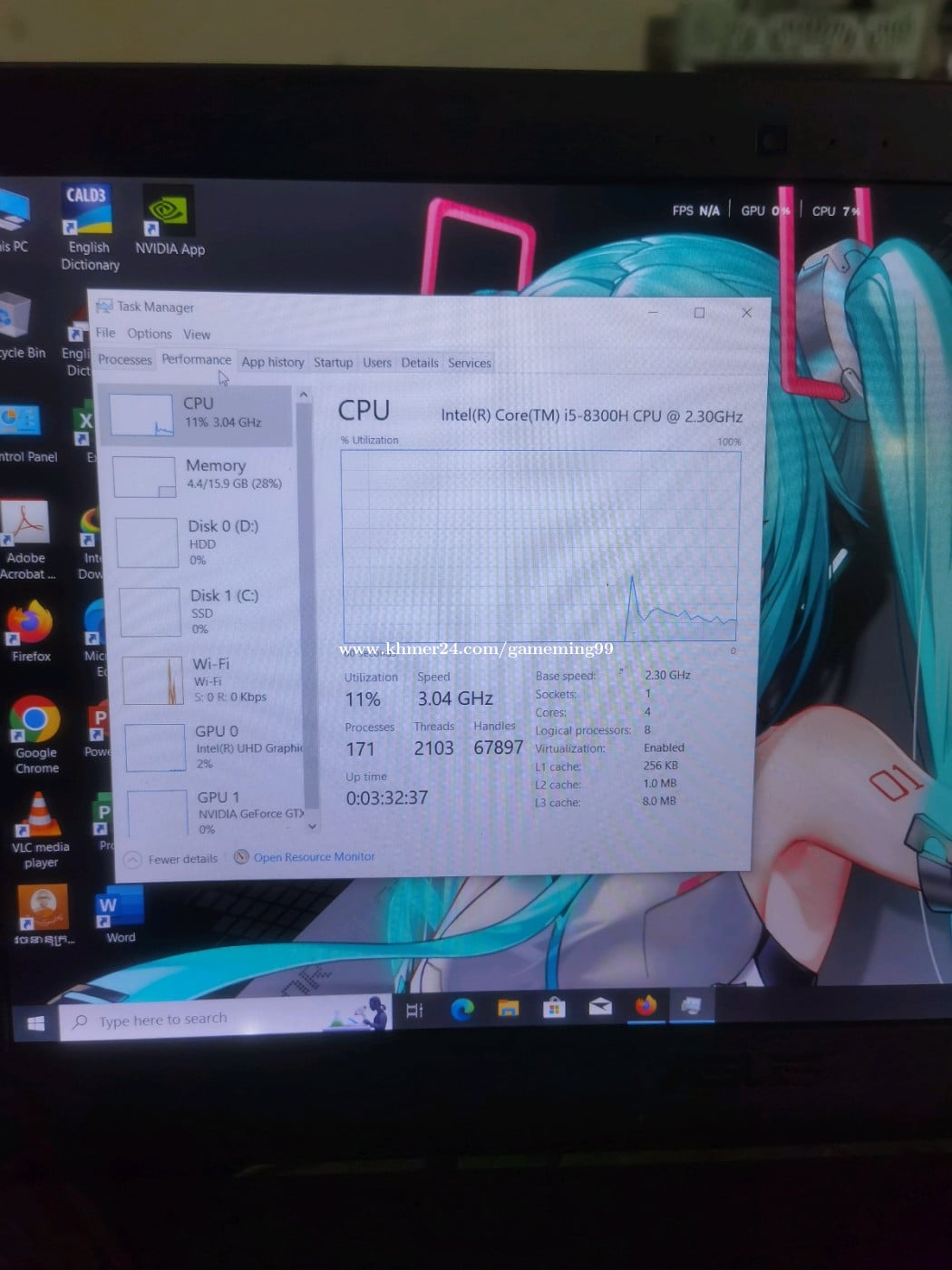 gaming laptop asus i5 8th GTX 1050ti 4g m2 256g hhd 500g ram 16g ស្ទេី ...