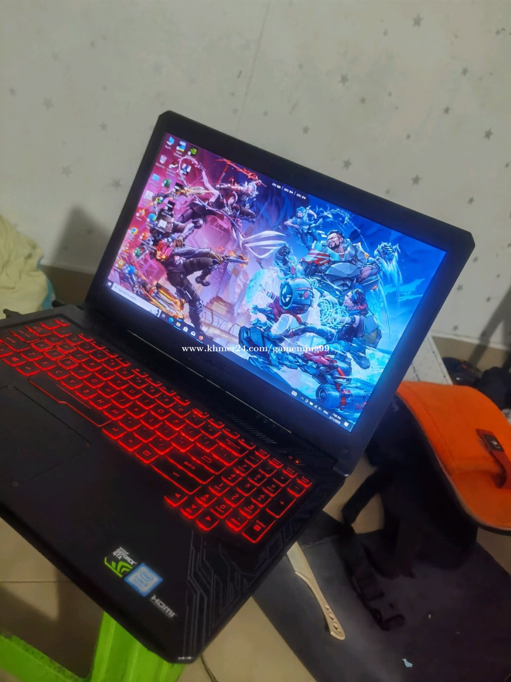 gaming laptop asus i5 8th GTX 1050ti 4g m2 256g hhd 500g ram 16g ស្ទេី ...