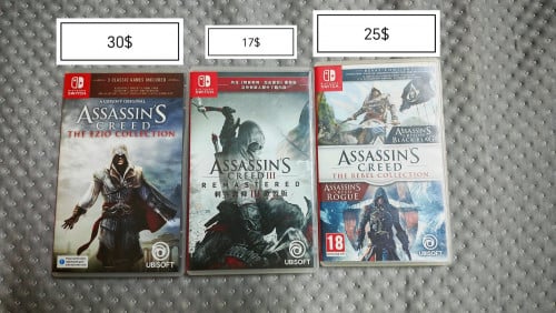 Assassin's Creed all Nintendo switch collection physical games card