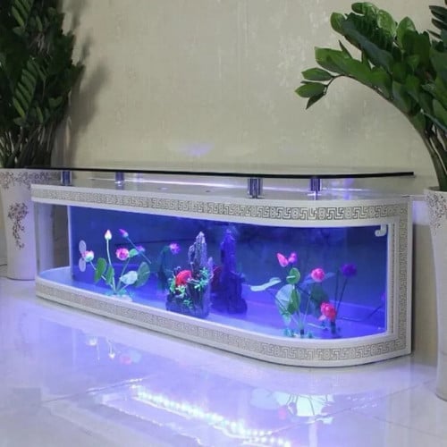 Fish tank ទូរត្រីកោង កម្រាស់កញ្ចក់ 12 លី ប្រវែង 2 ម៉ែត្រ លក់វិញ