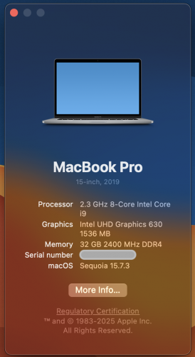 MacBook Pro 15" 2019 i9 / 32GB / 512GB