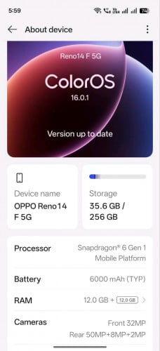 oppo Reno 14F ស្អាត99.99%