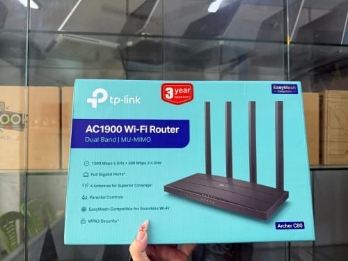 - Wireless Router AC1900 Gigabit C80 Anten4 អីវ៉ាន់មាននៅក្នុងស្តុកមានការធានា1ឆ្នាំពេញ📩💕✅
