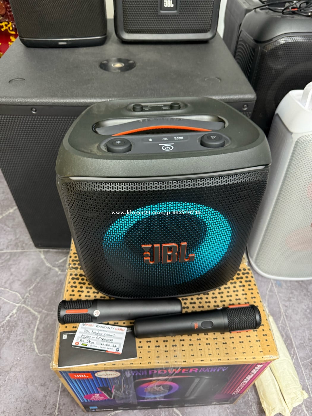 JBL Party box encore 2 ស្អាតសំណុំ99.99%Full Set នៅធានា