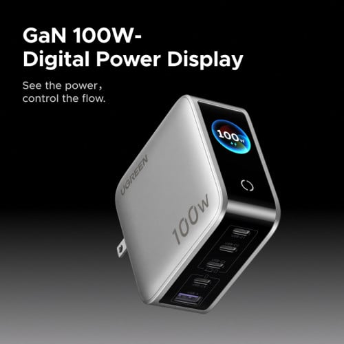 UGREEN 100W 5-Port GaN Charger Smart Display 65619B